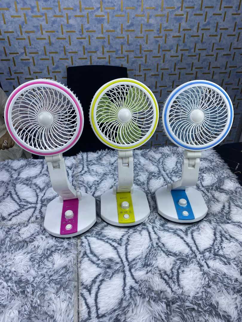 LR,Adjustable,Rechargeable,Folding,Fan,with,LED,Light